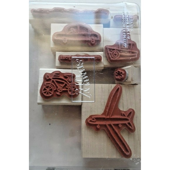 Retired Stampin' Up! "Putt Putt" Stamp Set Wood Mounted - Picture 2 of 8